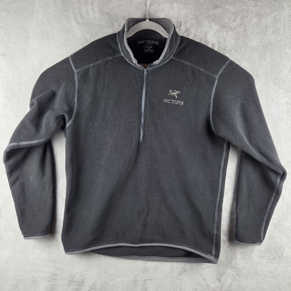 Arc'teryx Delta AR Half Zip Polartec Grid Fleece Black Pullover Mens Large